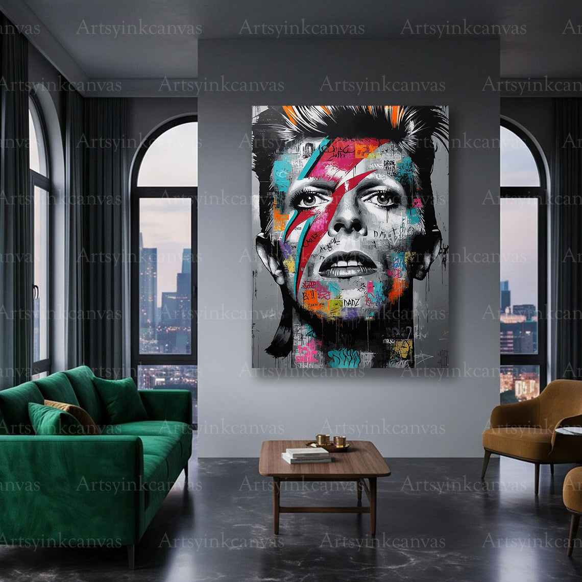 Aladdin Sane glam rock canvas wall art