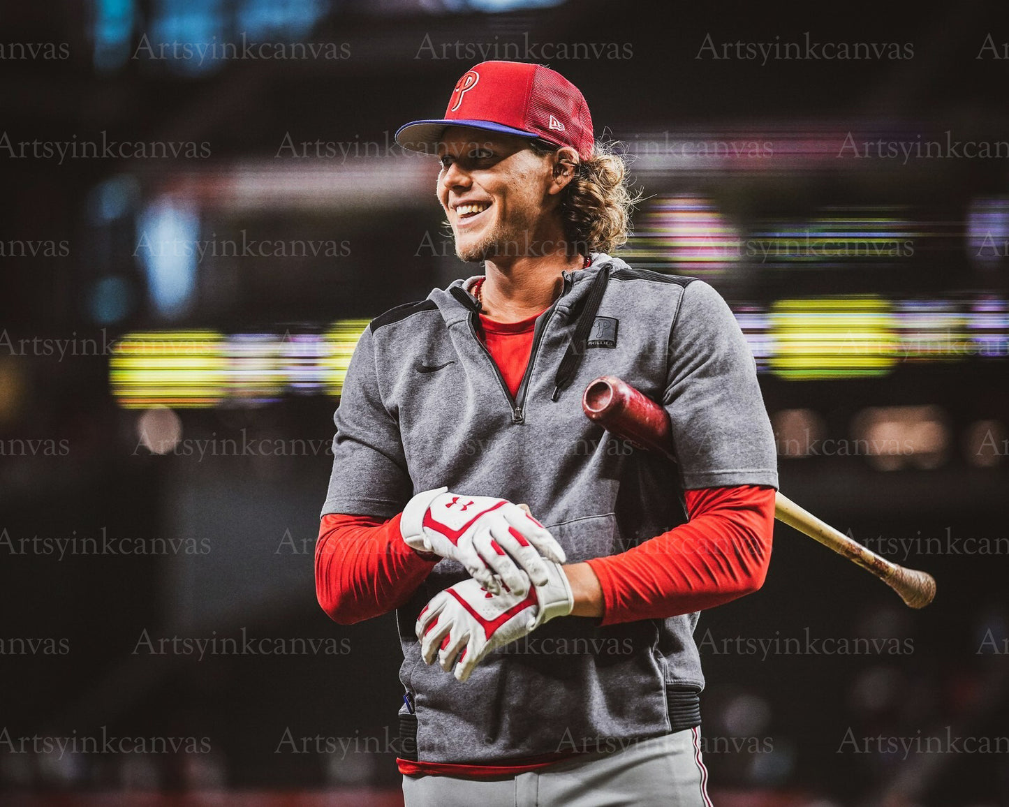 Alec Bohm batting practice canvas wall art