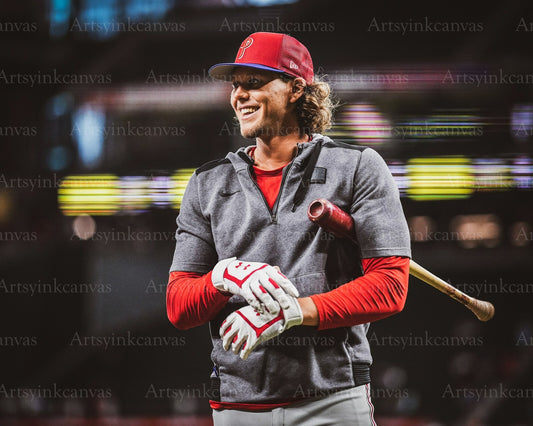 Alec Bohm batting practice canvas wall art