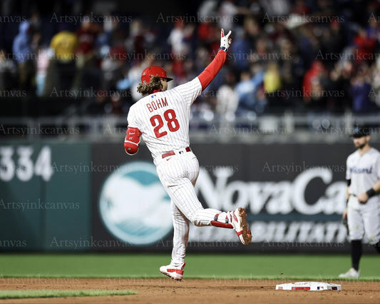 Alec Bohm home run gesture canvas wall art
