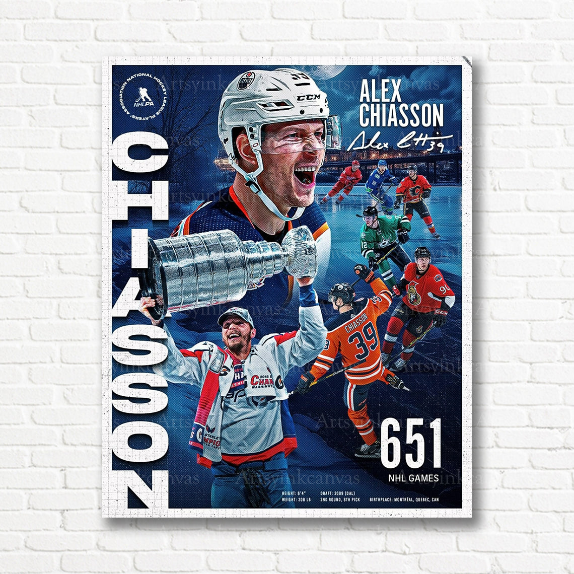 Alex Chiasson NHL career tribute canvas print