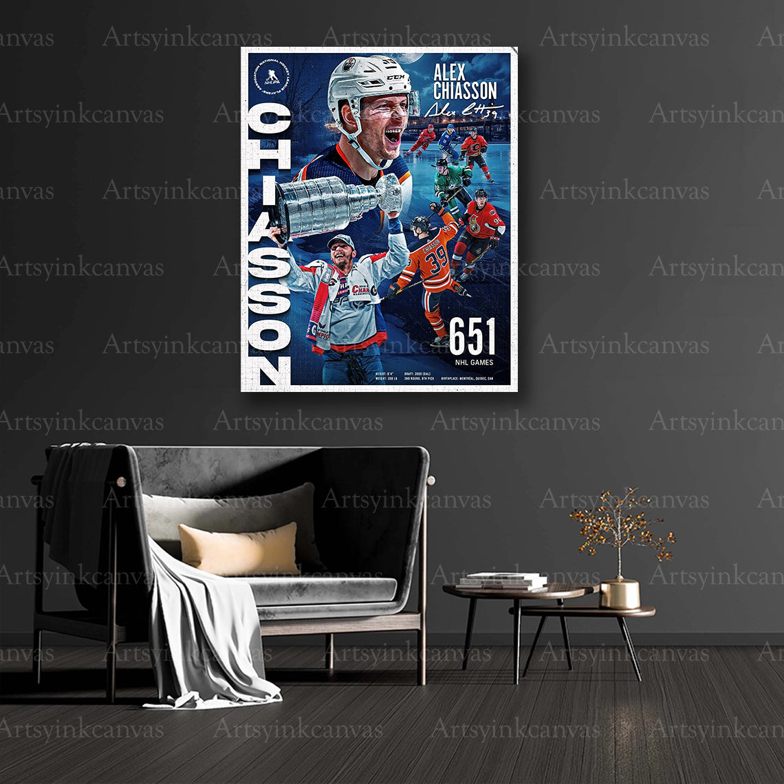NHL career milestone collector canvas art