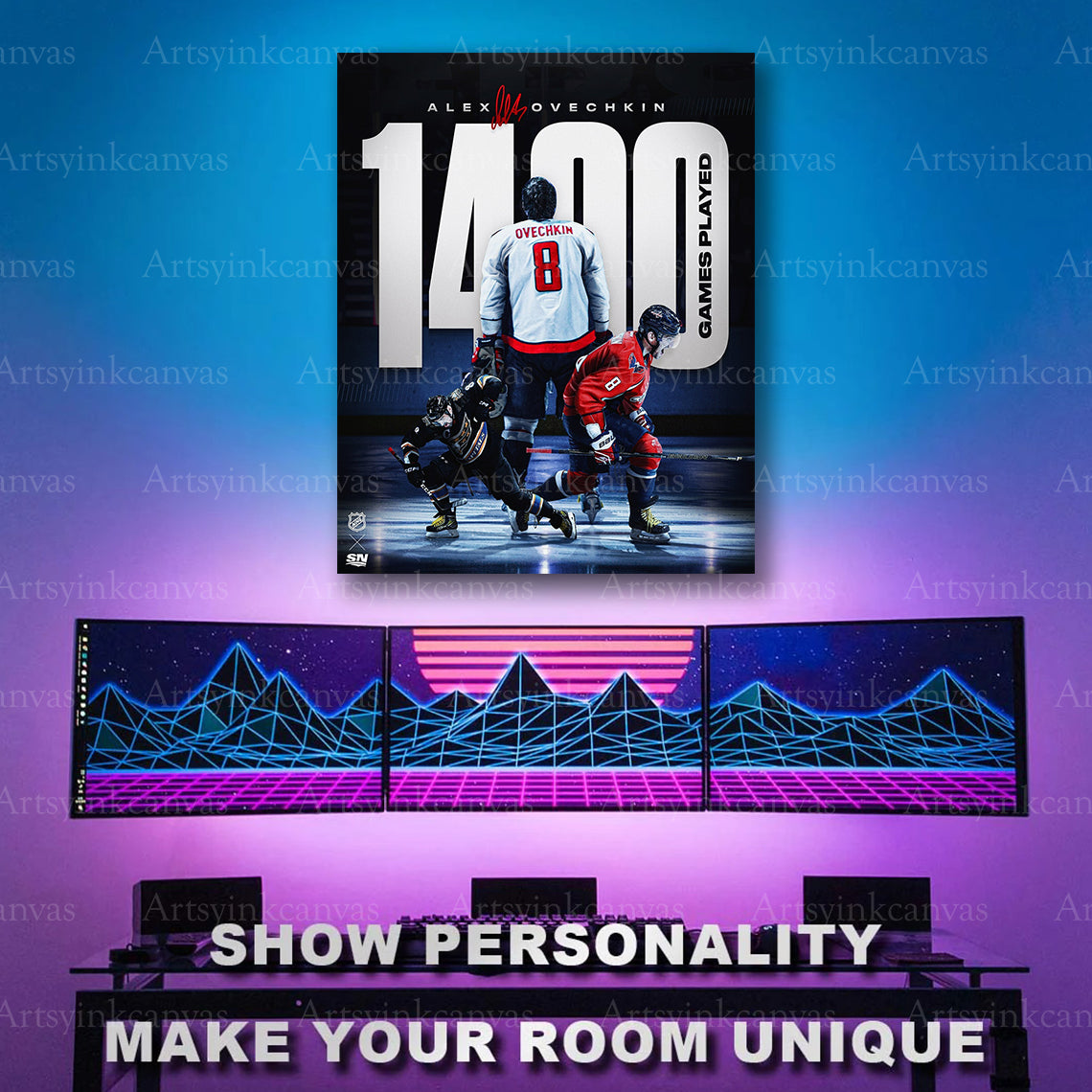 Alex Ovechkin NHL career milestone collage artwork