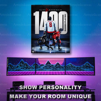 Alex Ovechkin NHL career milestone collage artwork