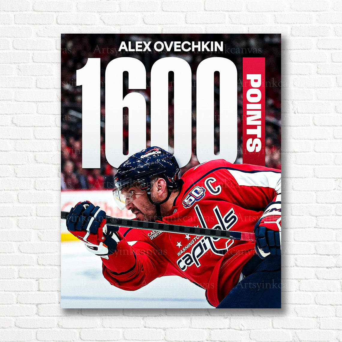 Alex Ovechkin 1600 points Washington Capitals canvas print