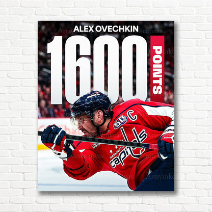 Alex Ovechkin 1600 points Washington Capitals canvas print
