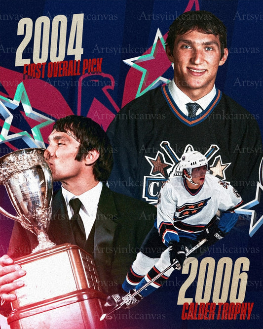 Alex Ovechkin 2004 first overall pick canvas wall art