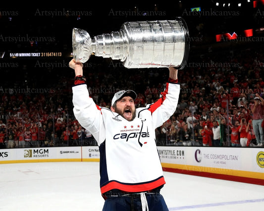 Alex Ovechkin 2018 Stanley Cup canvas wall art