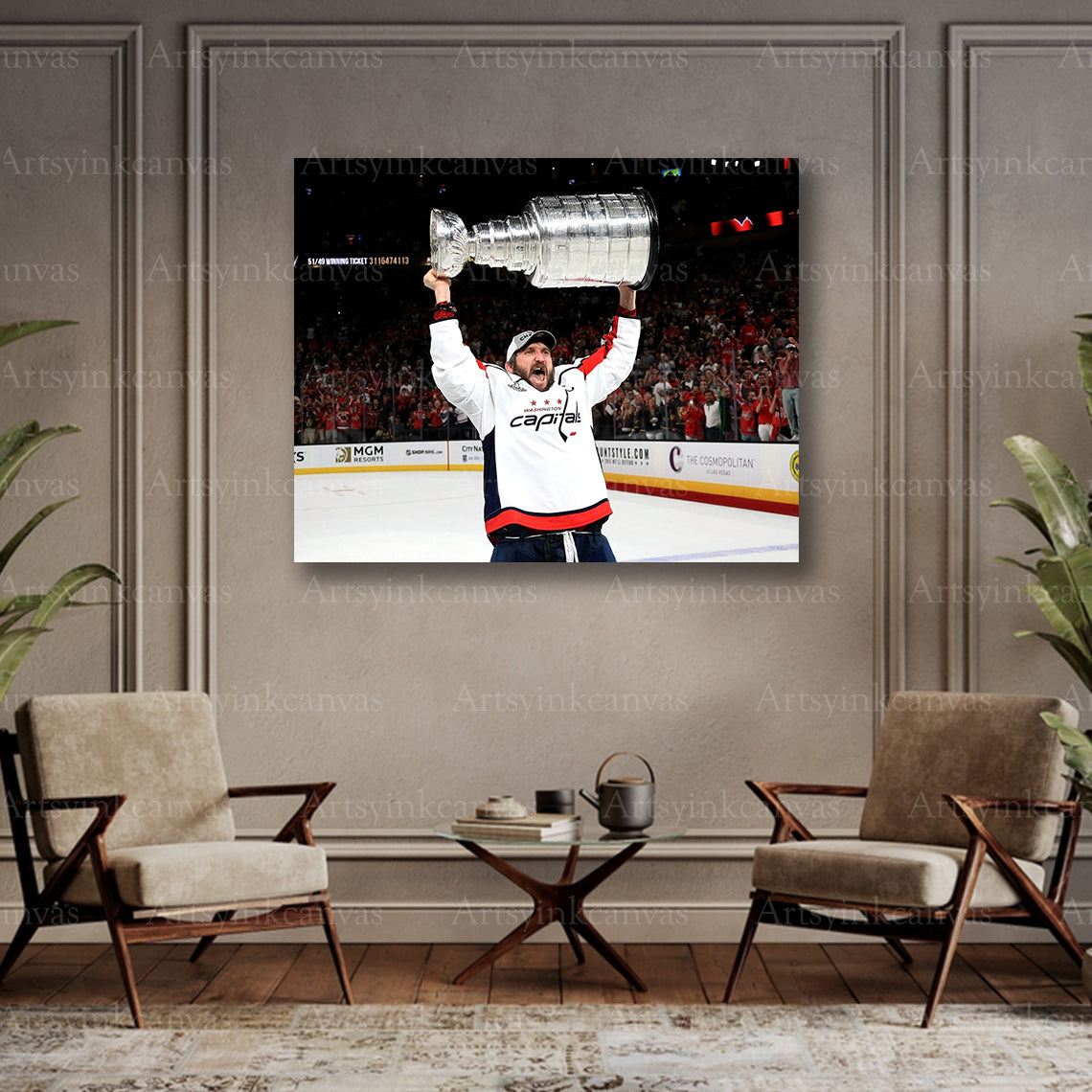 Alex Ovechkin Stanley Cup collector canvas art