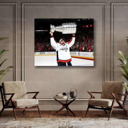Alex Ovechkin Stanley Cup collector canvas art