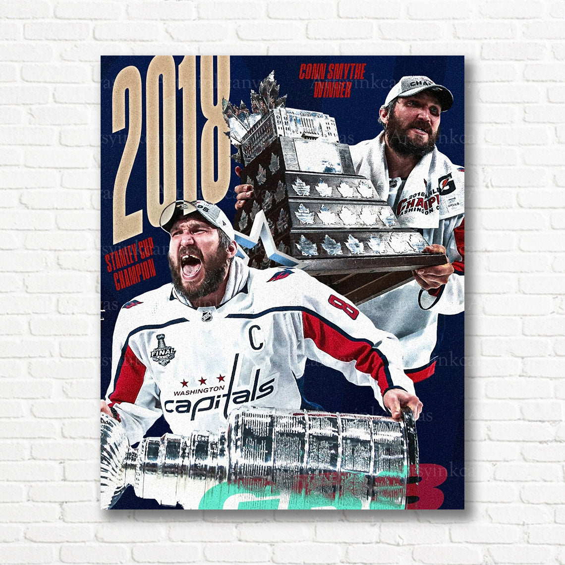 Alex Ovechkin Stanley Cup 2018 Washington Capitals canvas print