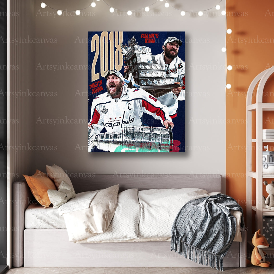 Premium Alex Ovechkin 2018 Stanley Cup canvas print