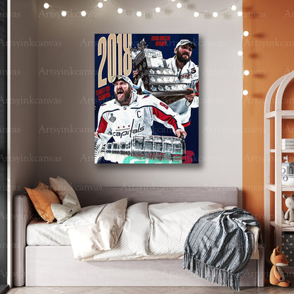 Premium Alex Ovechkin 2018 Stanley Cup canvas print