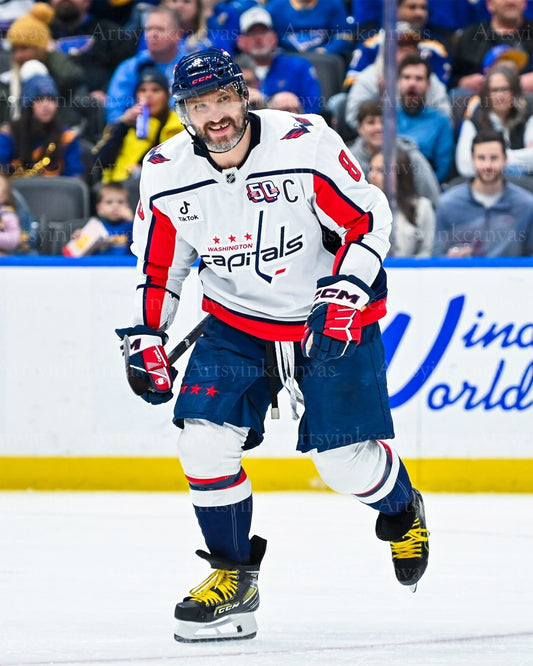 Alex Ovechkin 2024 goal celebration canvas wall art