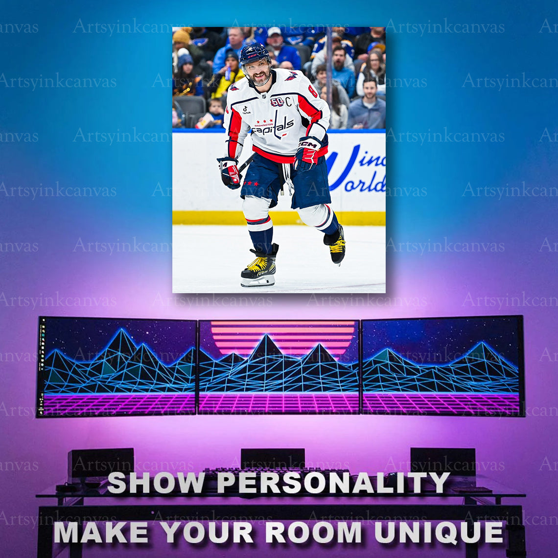 Alex Ovechkin goal celebration hockey artwork