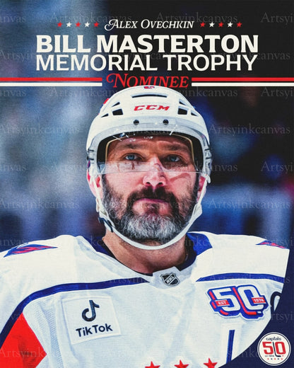 Alex Ovechkin 2025 Bill Masterton nominee canvas wall art