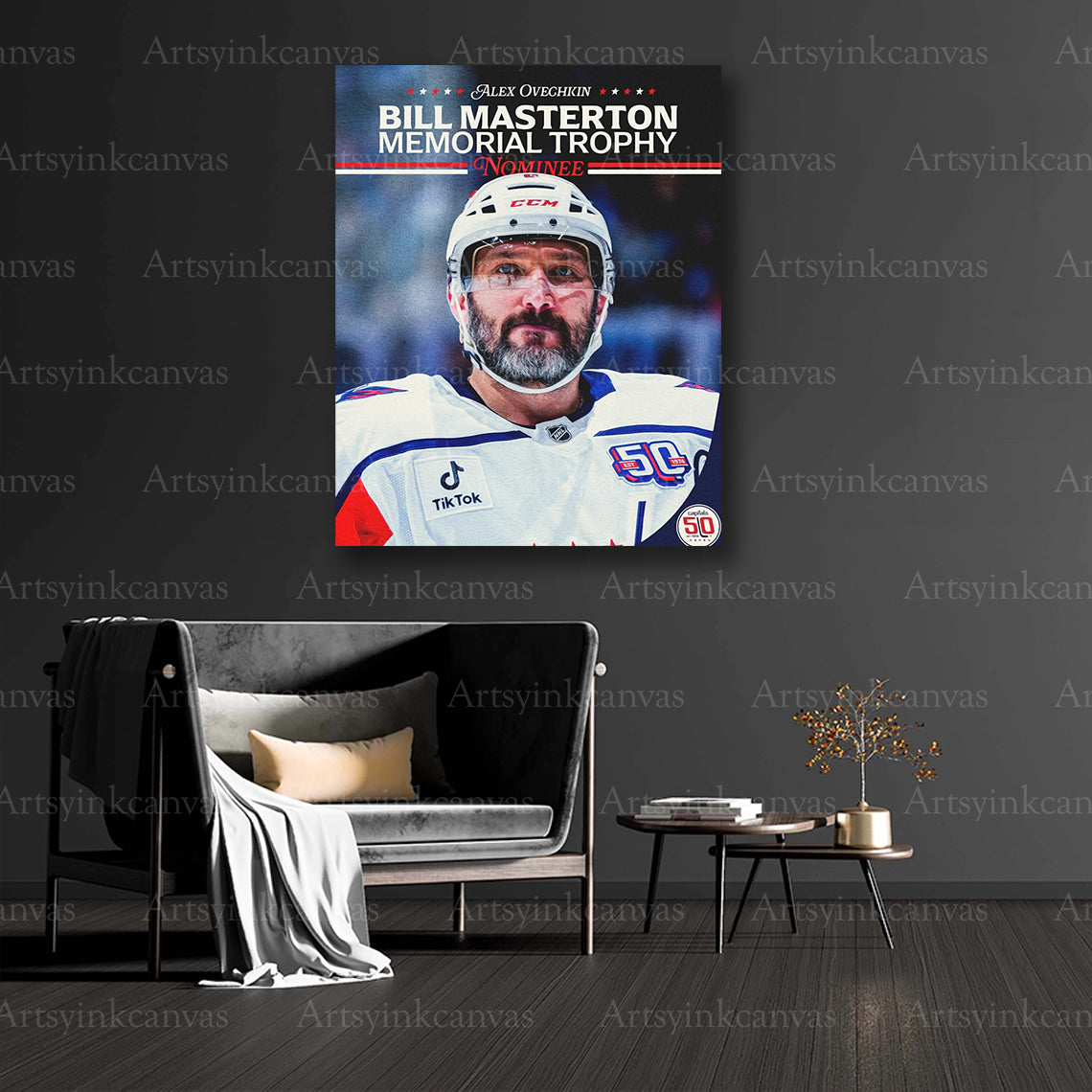 Premium Alex Ovechkin hockey canvas print