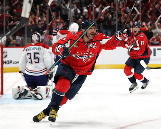 Alex Ovechkin 2025 playoff OT winner canvas wall art
