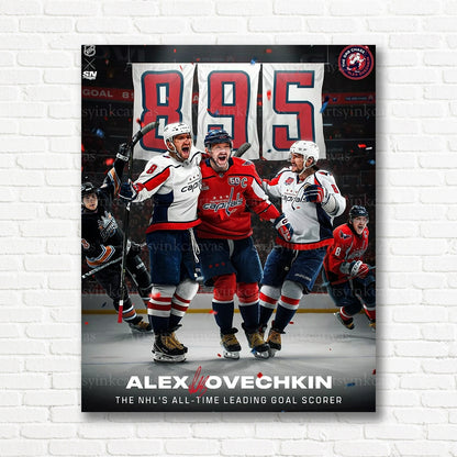 Alex Ovechkin 895 NHL goals Washington Capitals canvas print