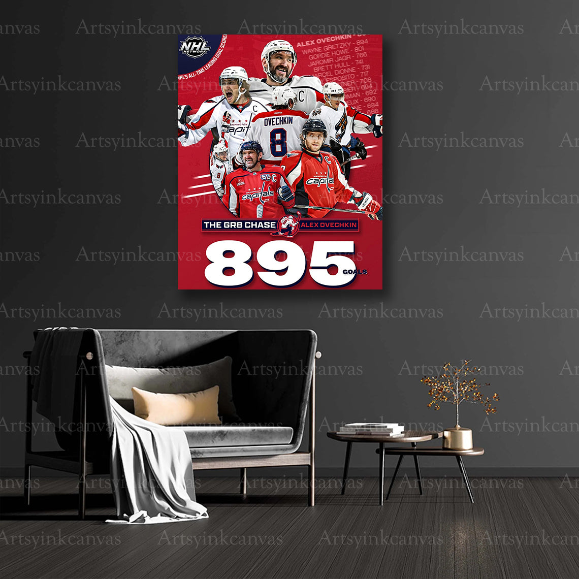 Alex Ovechkin historic milestone collector canvas art