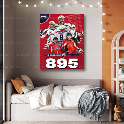 Premium Alex Ovechkin 895 goals canvas print