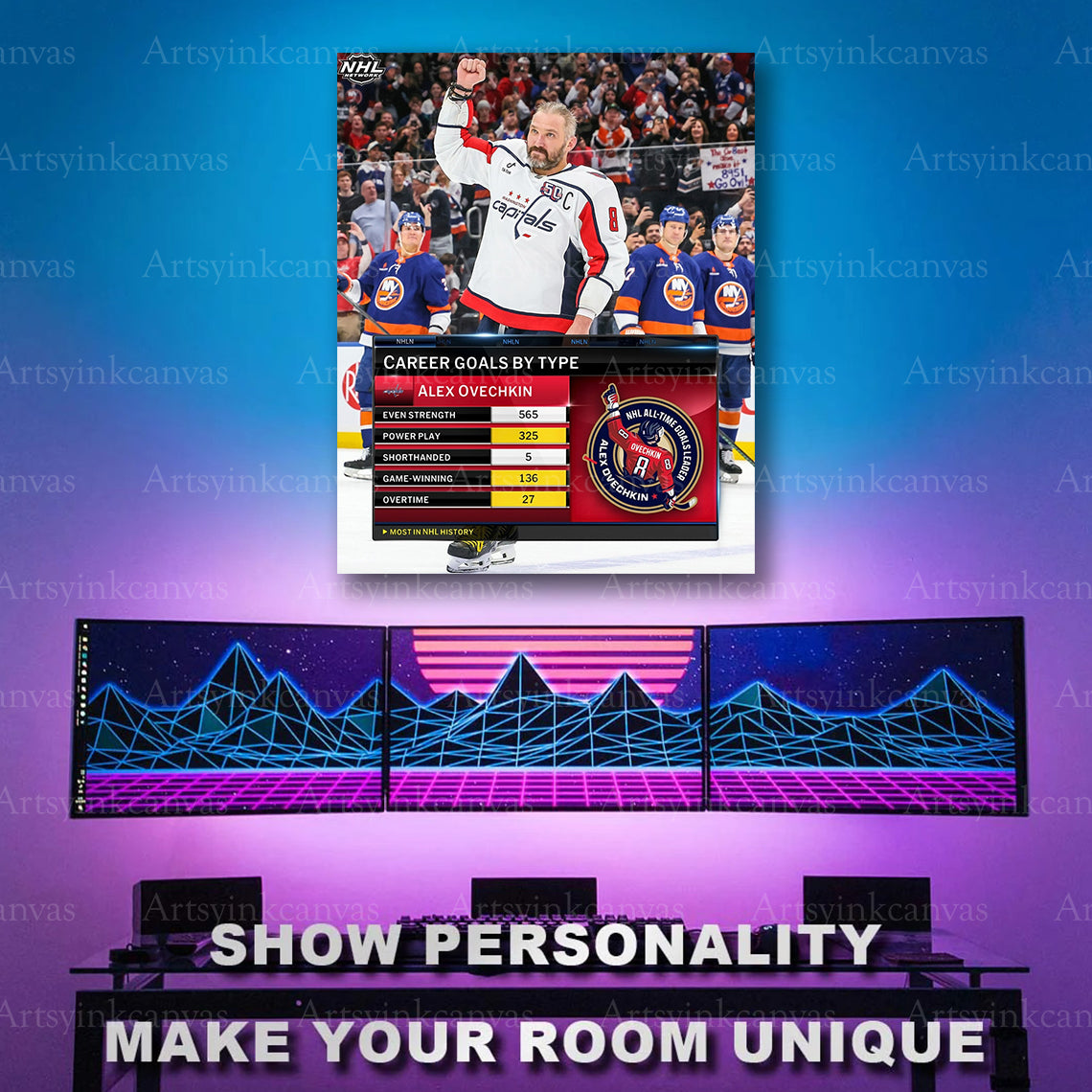 Alex Ovechkin NHL record milestone artwork