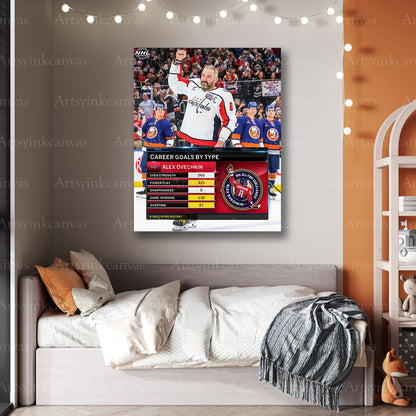 Premium Alex Ovechkin 895 goal record canvas print