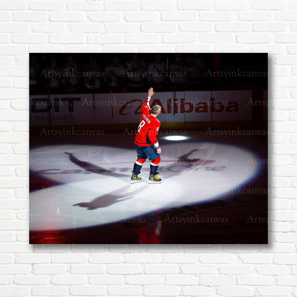 Alex Ovechkin Washington Capitals goal leader celebration canvas