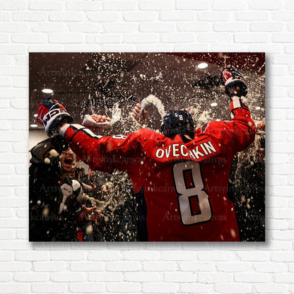 Alex Ovechkin 894 goal celebration canvas print