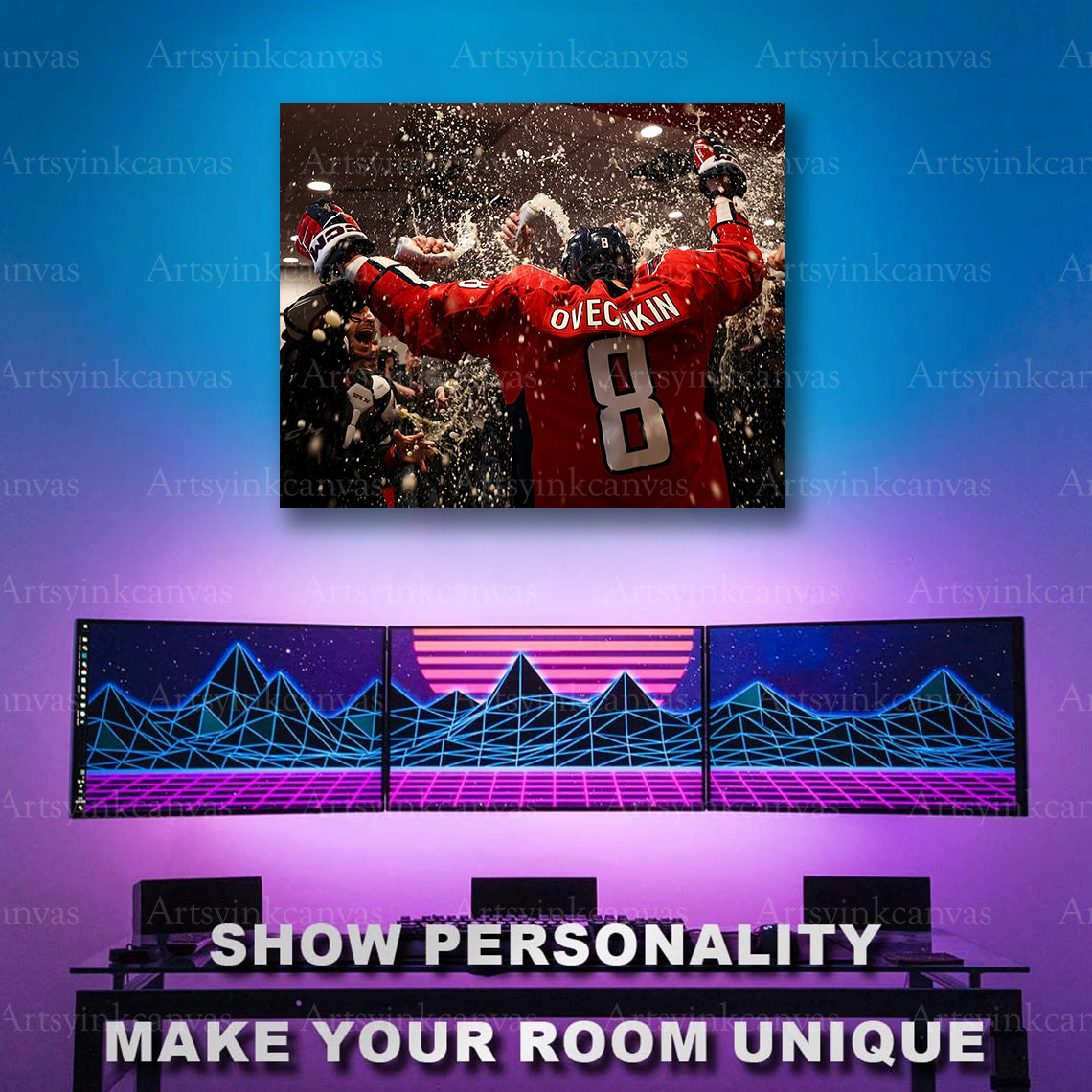 Alex Ovechkin Wayne Gretzky record tying artwork