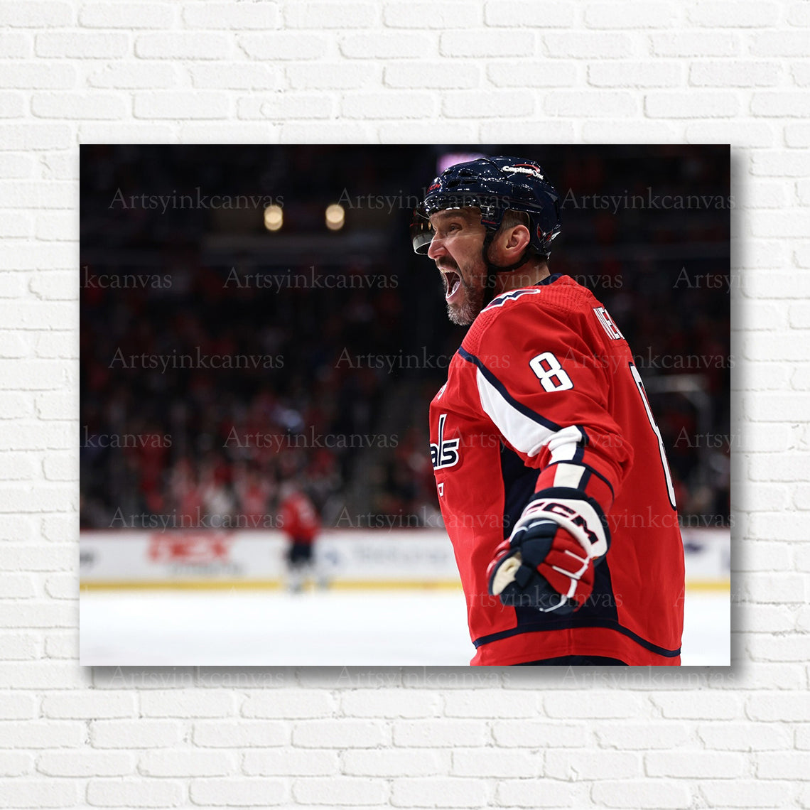Alex Ovechkin Washington Capitals goal celebration canvas print