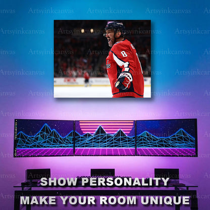 Alex Ovechkin NHL celebration artwork