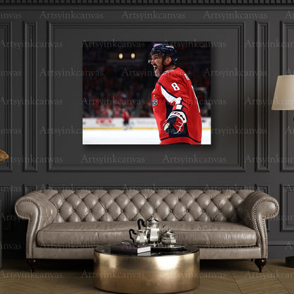 Premium Alex Ovechkin hockey canvas print