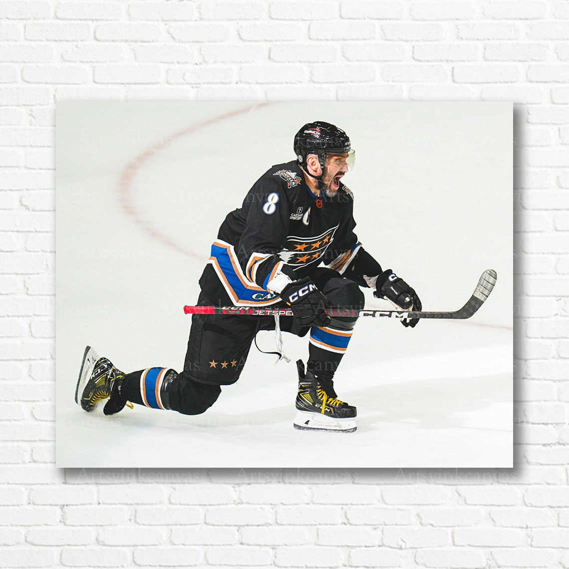 Alex Ovechkin Reverse Retro jersey canvas print