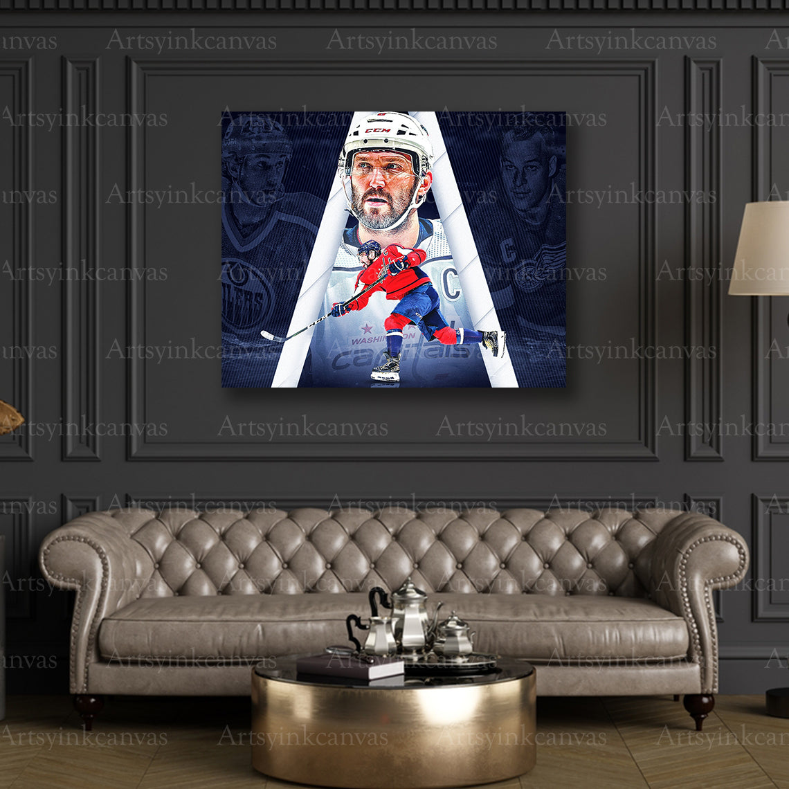 Premium Alex Ovechkin hockey collage canvas print