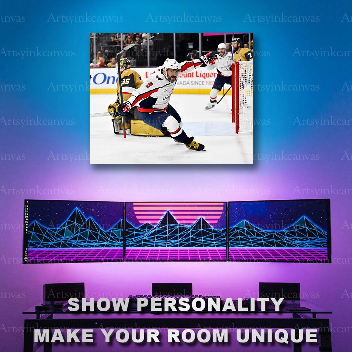 Alex Ovechkin 2024 hat trick artwork