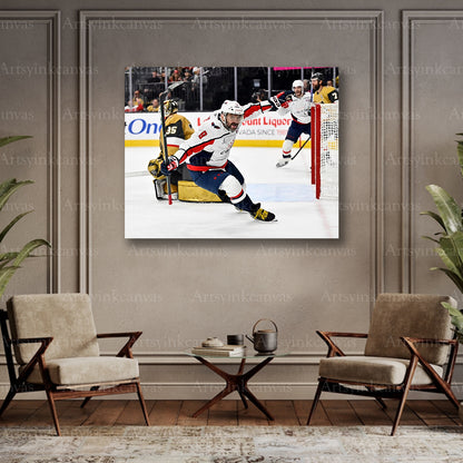 Alex Ovechkin hockey milestone collector canvas art