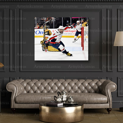 Premium Alex Ovechkin hat trick canvas print