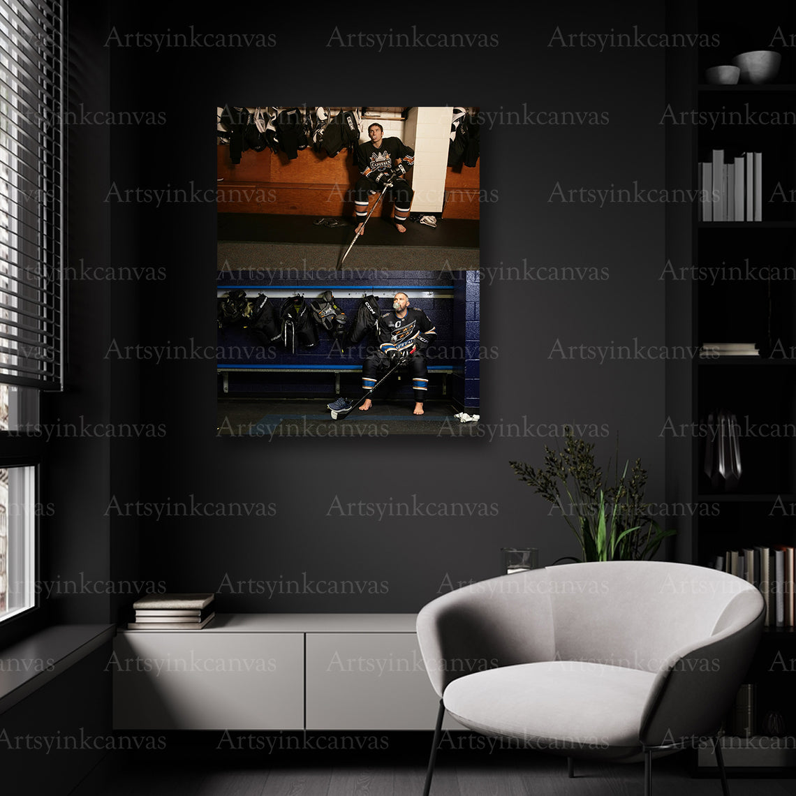 Washington Capitals locker room wall decor