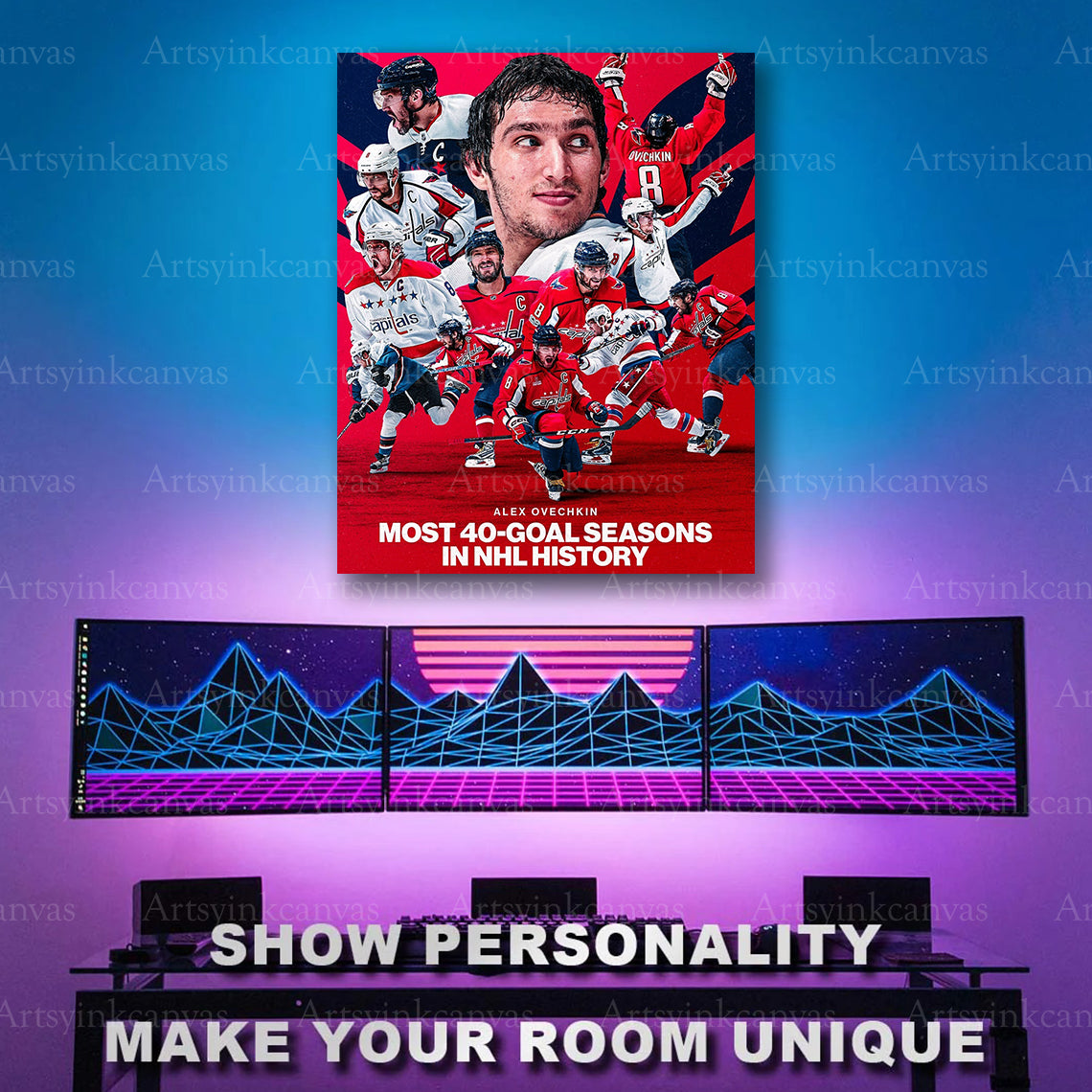 Alex Ovechkin NHL scoring record artwork