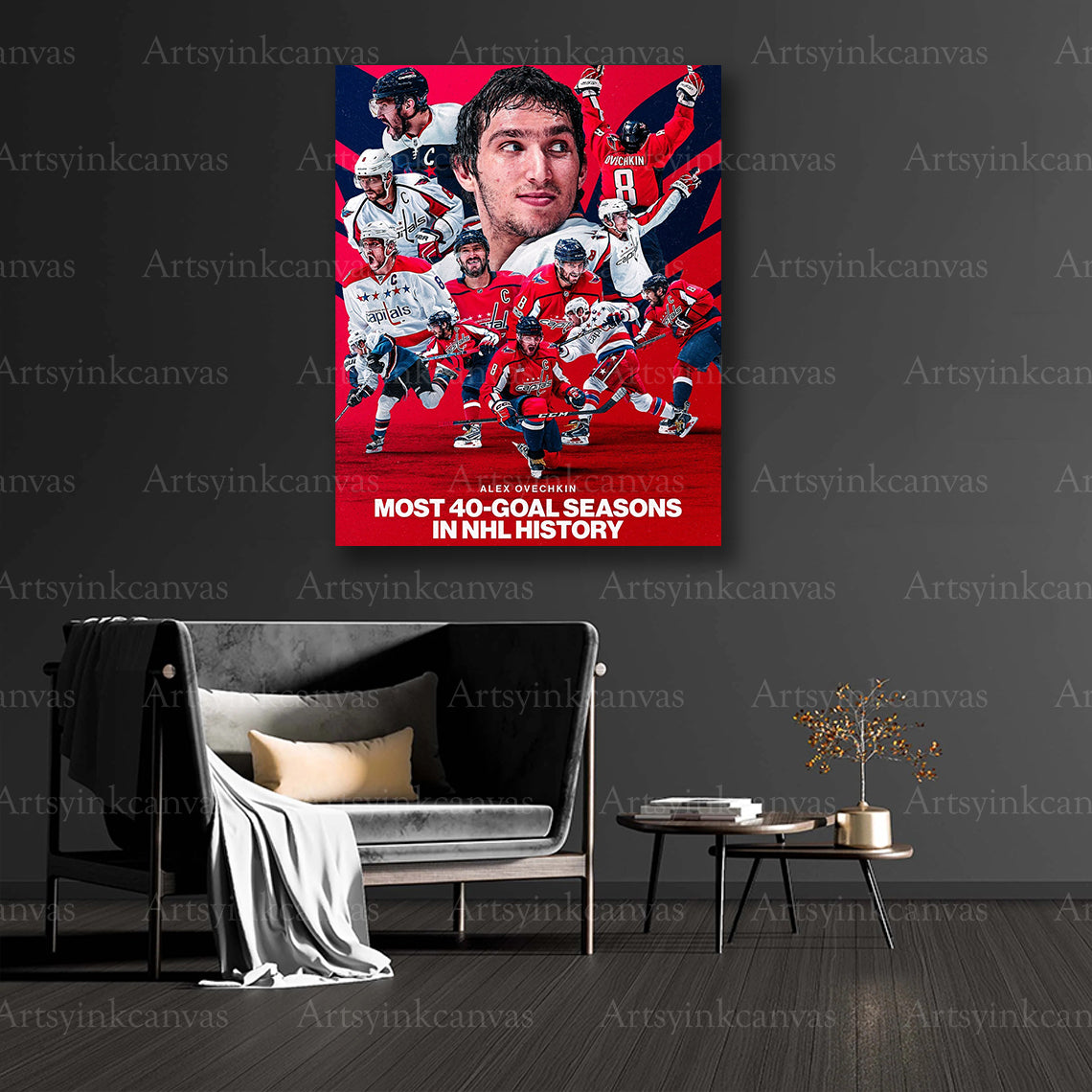 Alex Ovechkin collector milestone canvas art