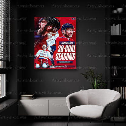 Washington Capitals goal scoring record wall decor