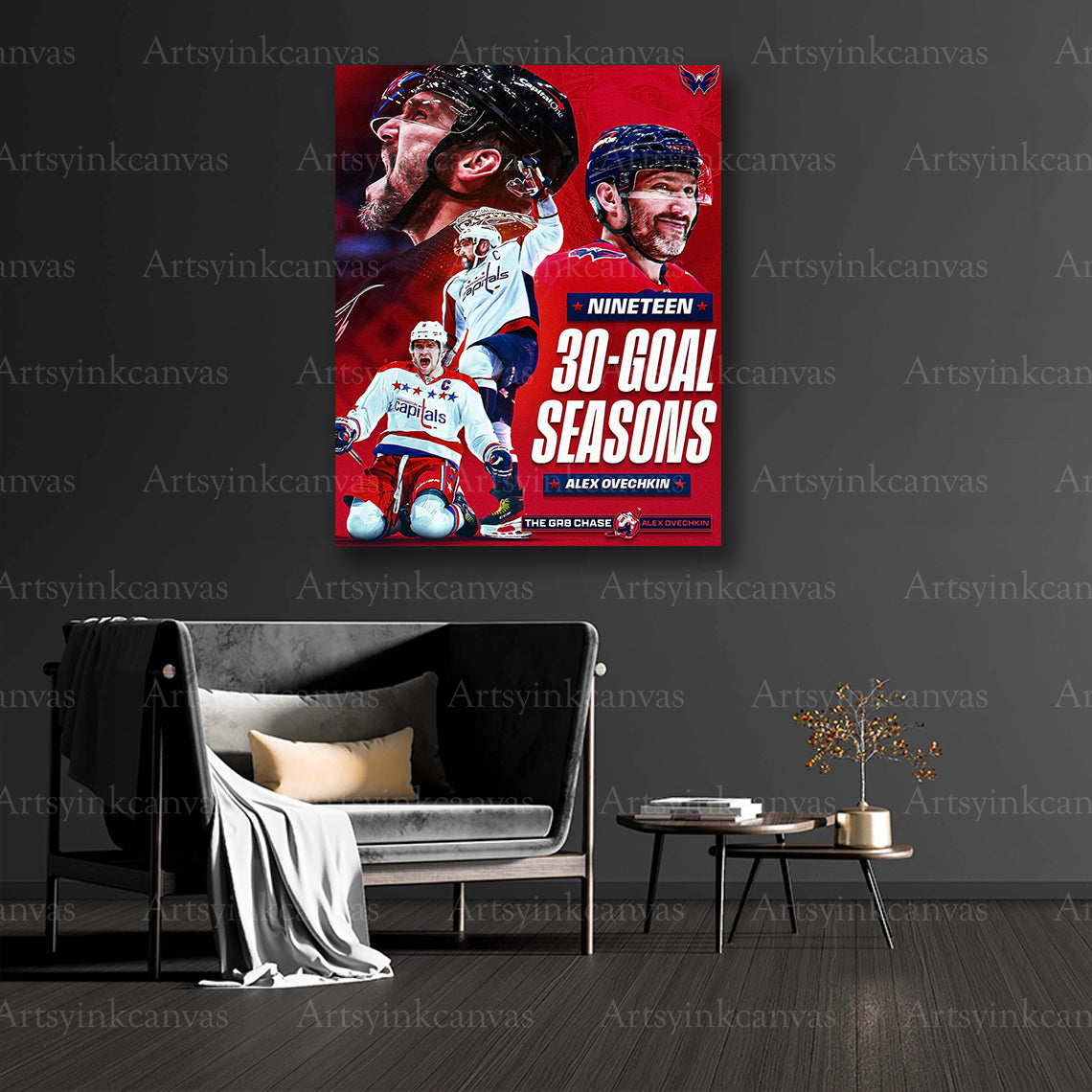Alex Ovechkin career milestone collector canvas art