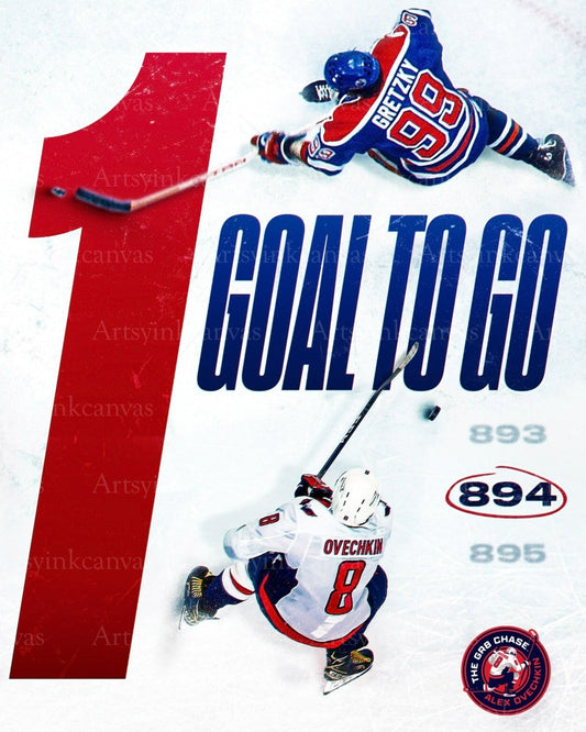 Alex Ovechkin one goal to pass Wayne Gretzky canvas wall art