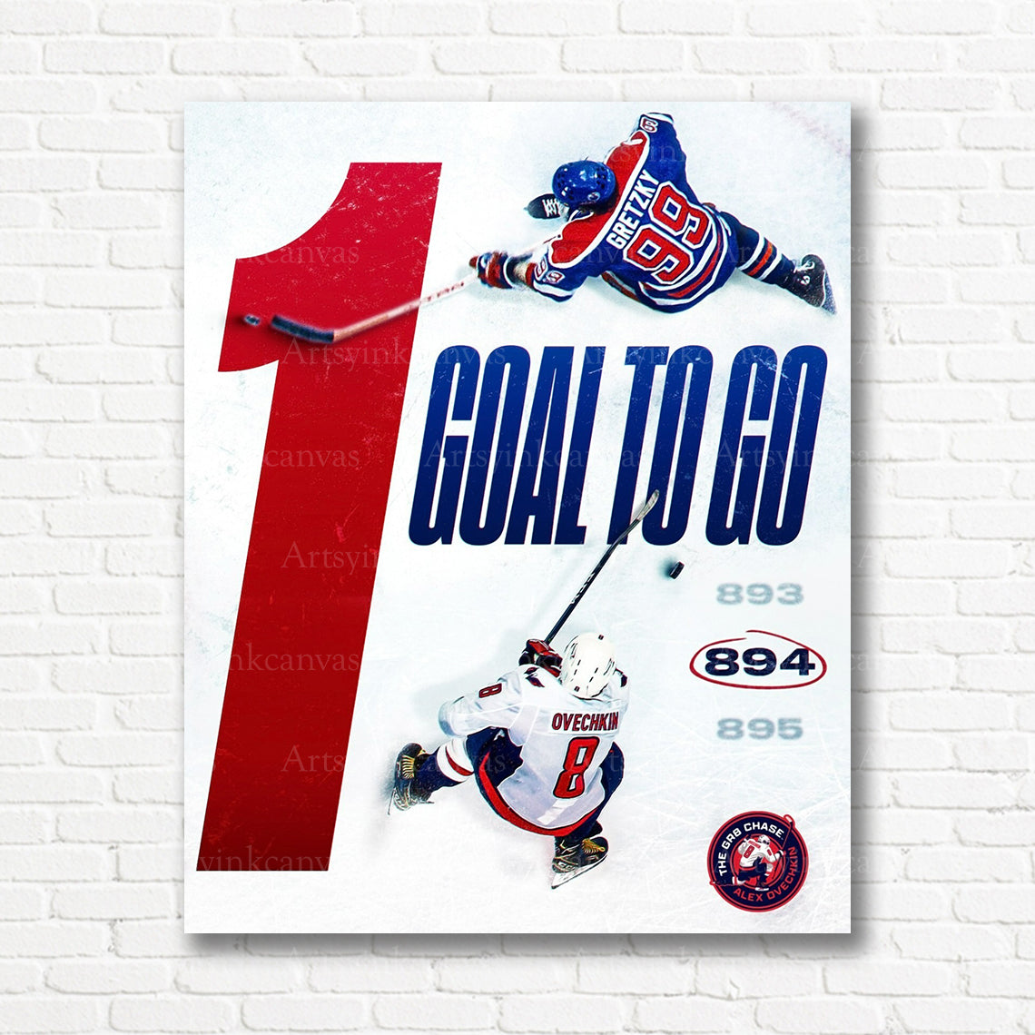Alex Ovechkin goal chase Washington Capitals canvas print