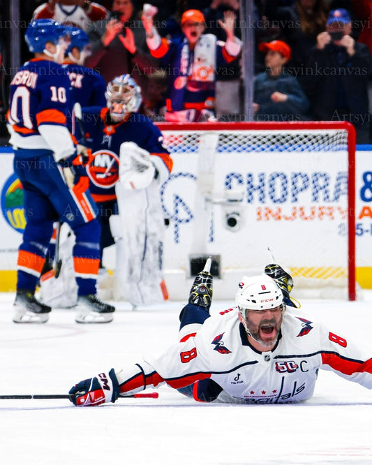 Alex Ovechkin passes Gretzky's goal record 895 canvas wall art