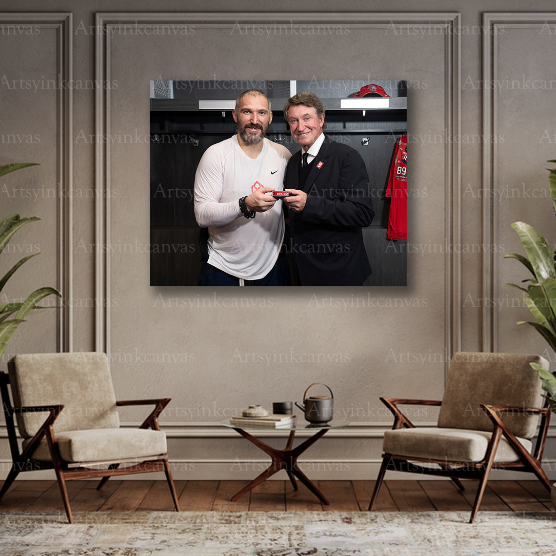 Alex Ovechkin historic hockey milestone canvas art