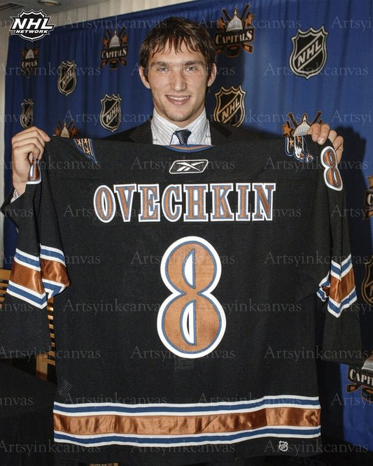 Alex Ovechkin Rookie Year Jersey Flex canvas wall art