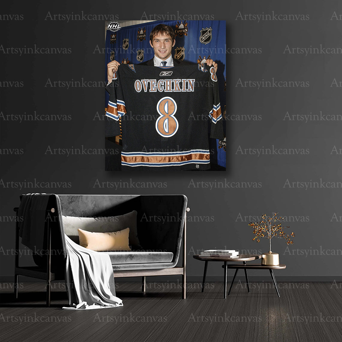 Alex Ovechkin collector rookie canvas art