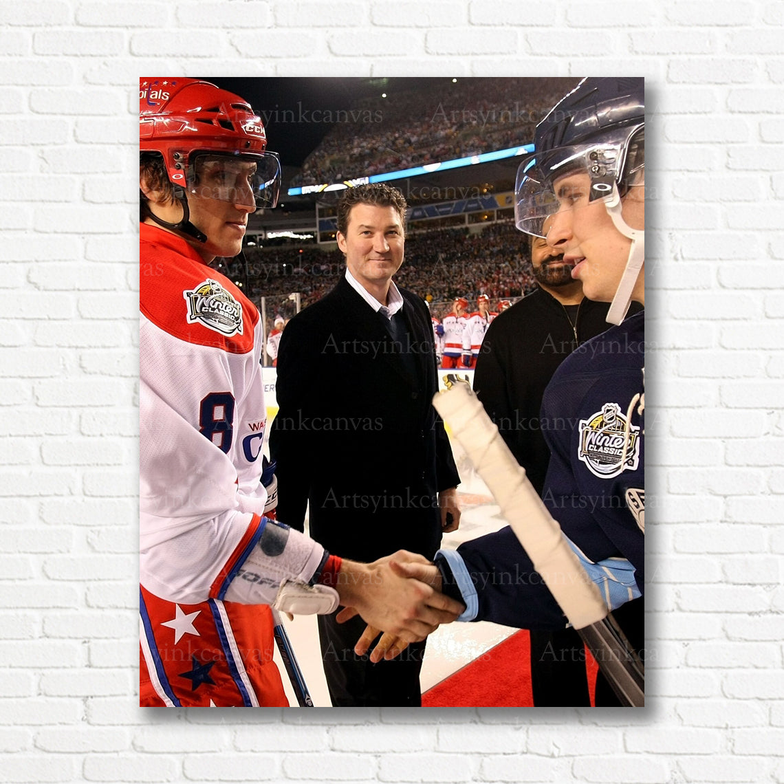 Ovechkin Crosby Capitals Penguins Winter Classic canvas print